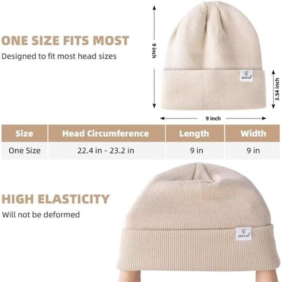 3 Pack Unisex Satin Lined Winter Beanie Hat Silk Lined Knit Soft Cuffed Hat main image 6